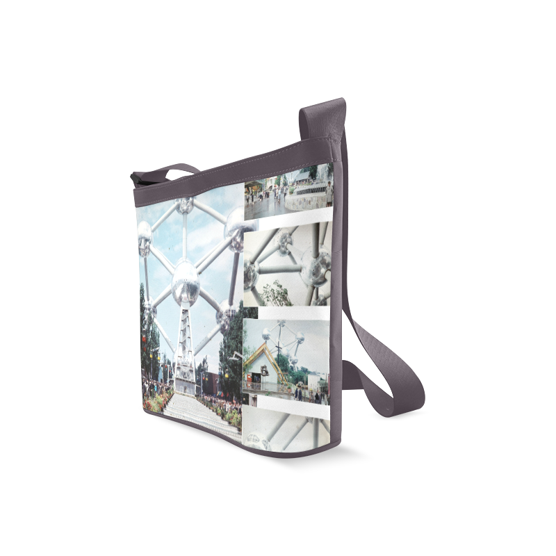 Vintage Brussels Atomium Collage Crossbody Bags (Model 1613)