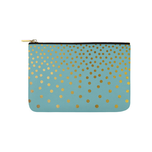 Gold Elegance Polka Dots Shower Carry-All Pouch 9.5''x6''