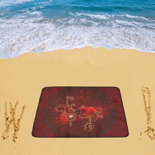 Wonderful steampunk design with heart Beach Mat 78"x 60"