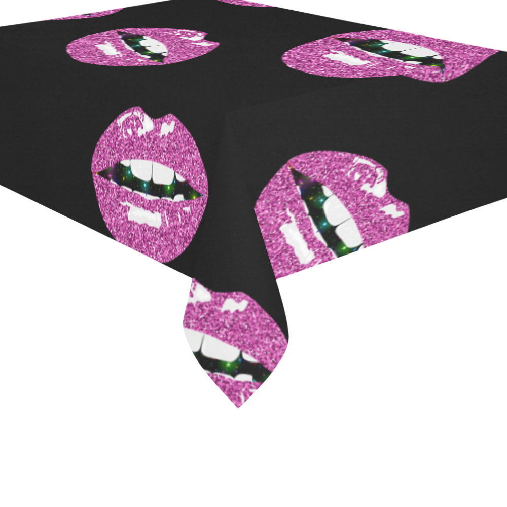 Glittery Kiss Cotton Linen Tablecloth 60"x 84"