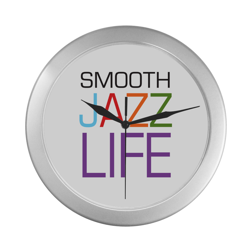 Smooth Jazz Life - Logo Clock Silver Color Wall Clock