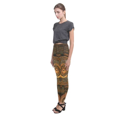 Steampunk, wonderful vintage clocks and gears Cassandra Women's Leggings (Model L01)