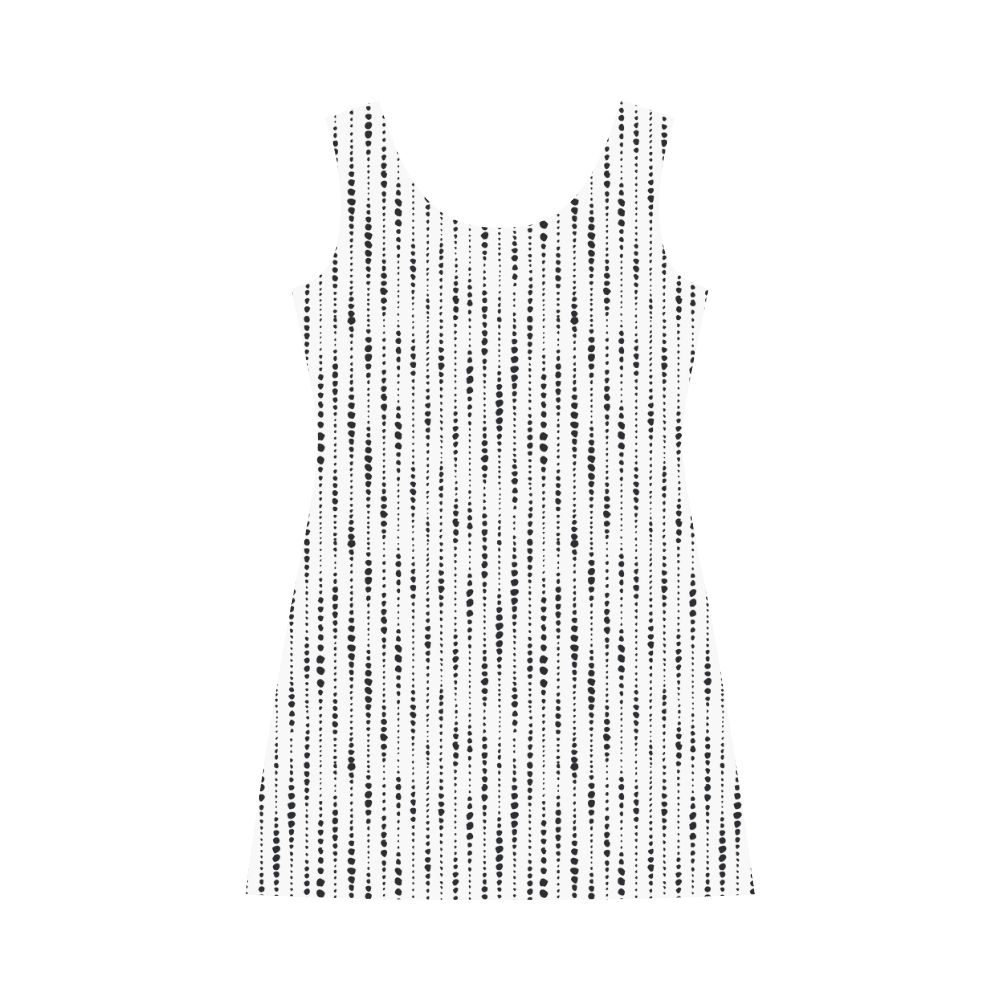 Black Dotted Lines Pattern Bateau A-Line Skirt (D21)
