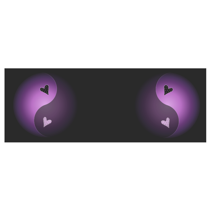 yin yang heart - purple Travel Mug (Silver) (14 Oz)