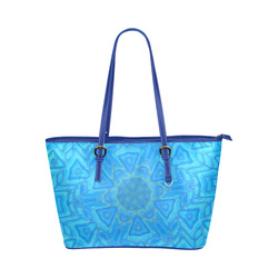 Cherry Blossom Sakura Blue Purse Leather Tote Bag main image 0
