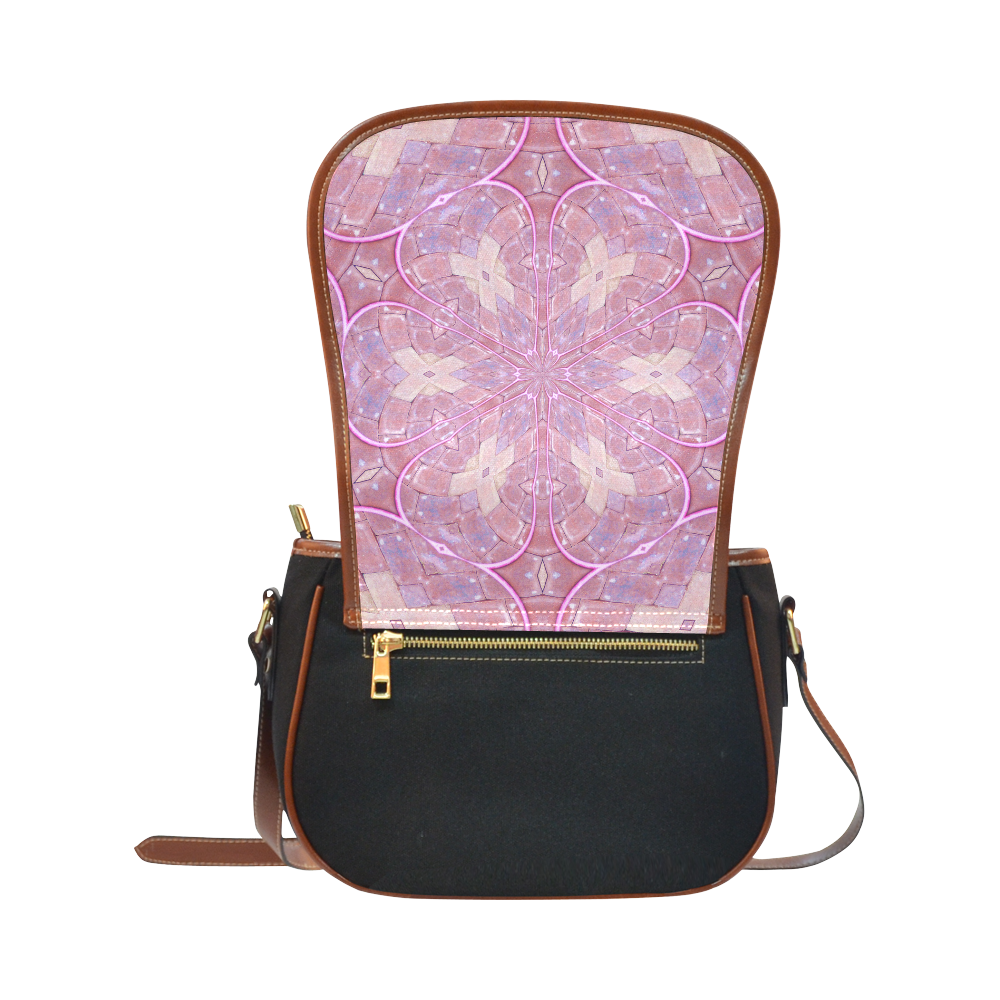 Hula Hoop Flower Saddle Bag/Small (Model 1649)(Flap Customization)