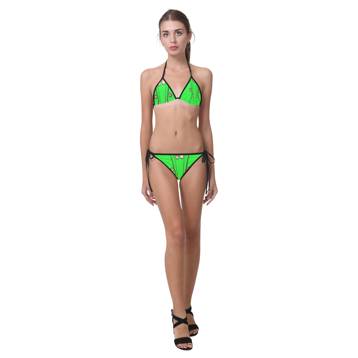 Bikini in Neon green delight-Annabellerockz Custom Bikini Swimsuit (Model S01)