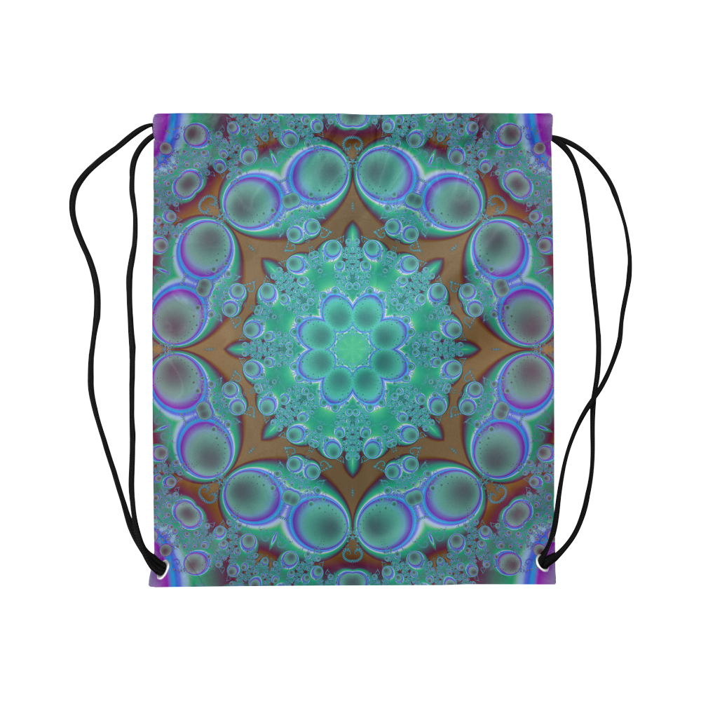 fractal pattern 1 Large Drawstring Bag Model 1604 (Twin Sides)  16.5"(W) * 19.3"(H)