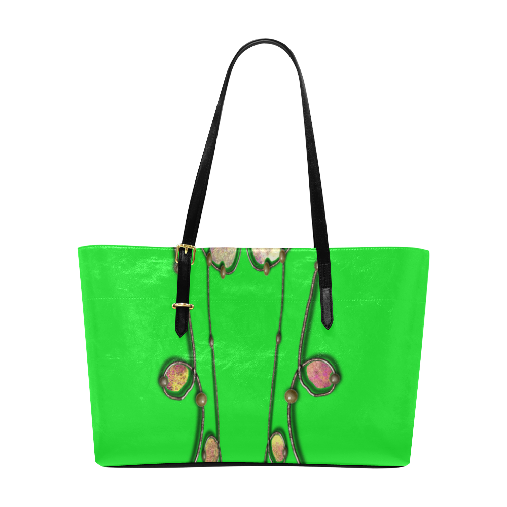 tote bag in Neon green delight-Annabellerockz Euramerican Tote Bag/Large (Model 1656)