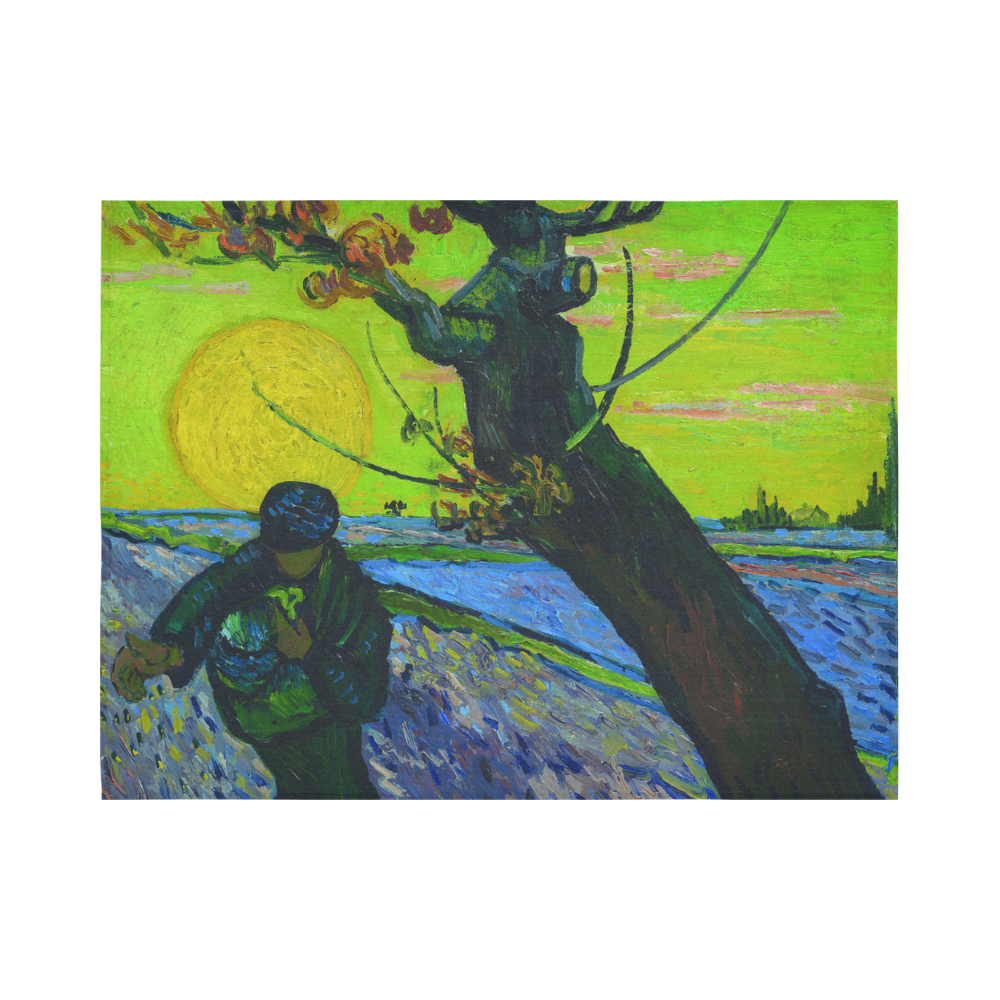 Vincent van Gogh The Sower Landscape Cotton Linen Wall Tapestry 80"x 60"