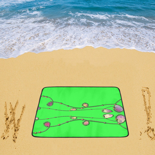 Neon green delight-Annabellerockz-beach mat Beach Mat 78"x 60"
