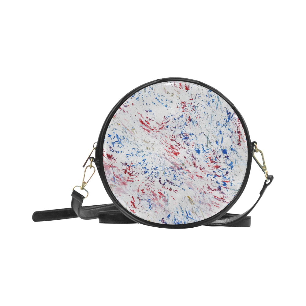 Scratchy Red White & Blue Round Sling Bag (Model 1647)