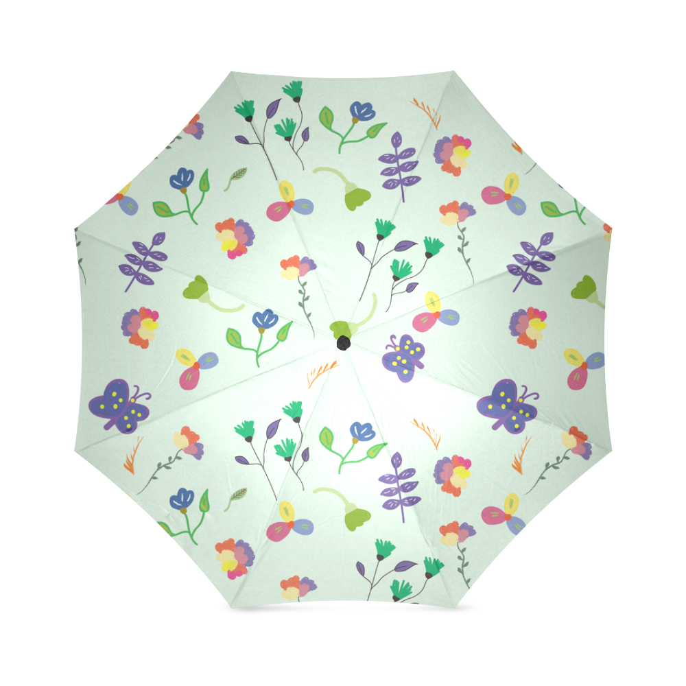 Floral Pattern Spring Umbrella Foldable Umbrella (Model U01)