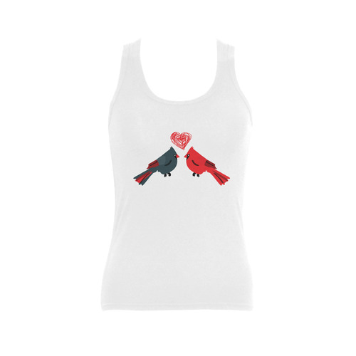 Birds in love Valentine's Day Women's Shoulder-Free Tank Top (Model T35)