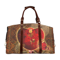 Steampunk, valentines heart with gears Classic Travel Bag (Model 1643) Remake