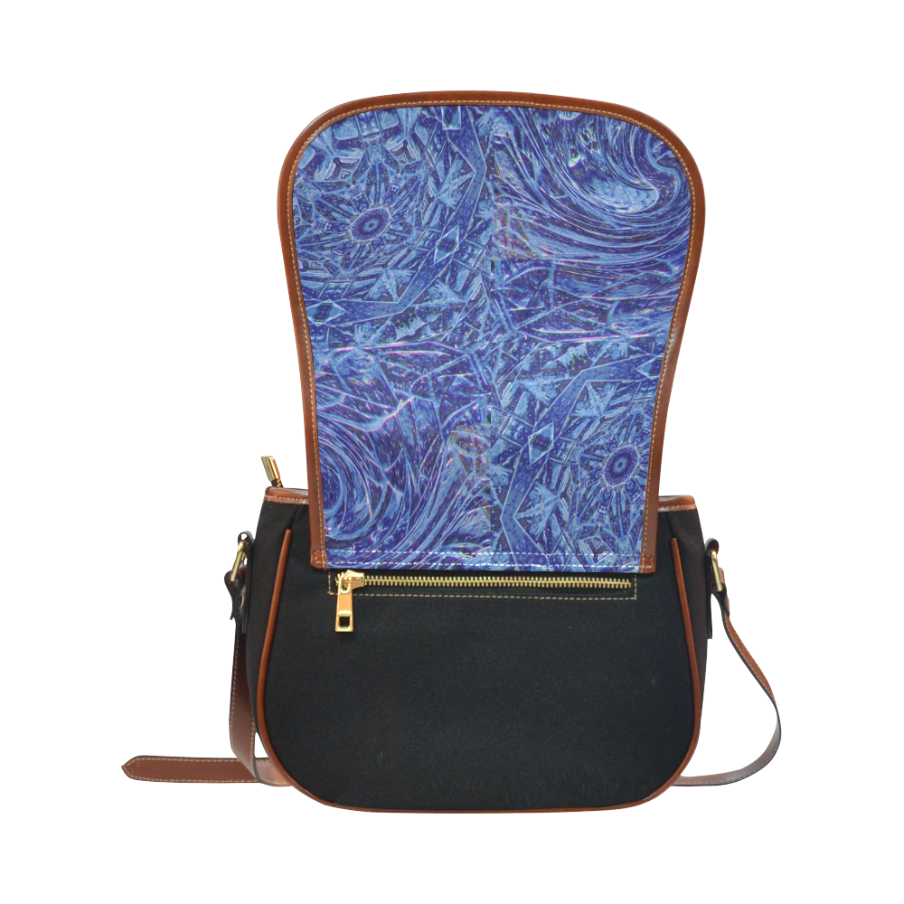 Swirling Night Saddle Bag/Small (Model 1649)(Flap Customization)