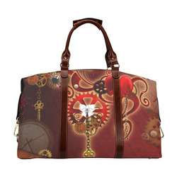 steampunk, hearts, clocks and gears Classic Travel Bag (Model 1643) Remake