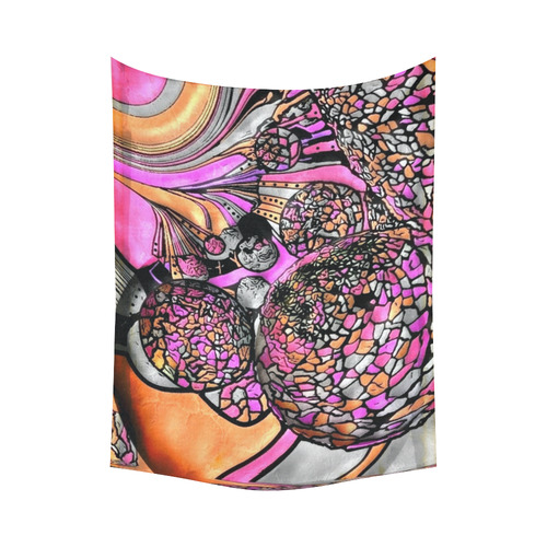 Disco by Nico Bielow Cotton Linen Wall Tapestry 60"x 80"
