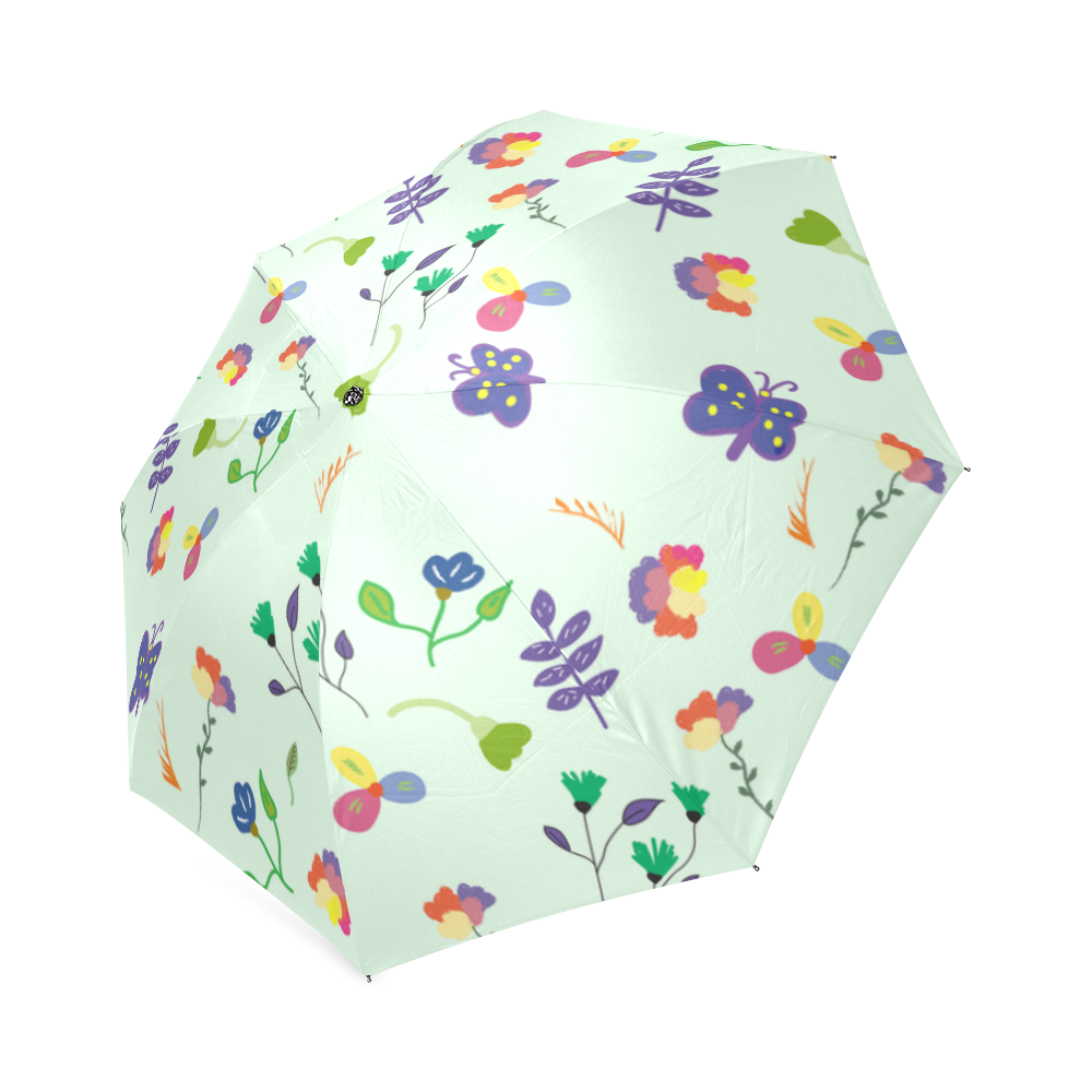 Floral Pattern Spring Umbrella Foldable Umbrella (Model U01)