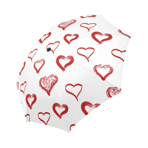 Red heart Pattern Auto-Foldable Umbrella (Model U04)