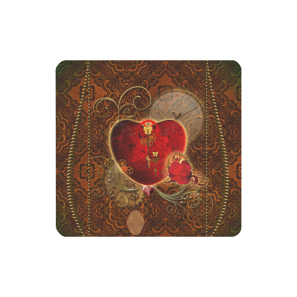Steampunk, valentines heart with gears Women's Clutch Purse (Model 1637)