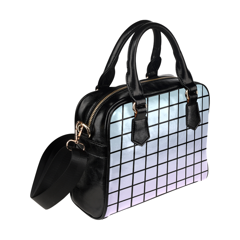 Pastel Gradient Grid Shoulder Handbag (Model 1634)