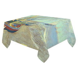 Vincent van Gogh Fishing Boats Beach Cotton Linen Tablecloth 52"x 70"