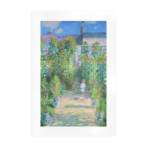 Claude Monet Artist's Garden at Vetheuil Art Print 19‘’x28‘’