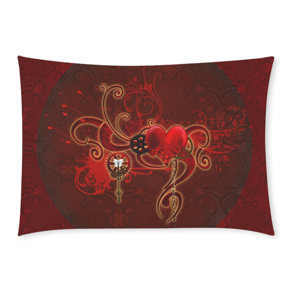 Wonderful steampunk design with heart Custom Rectangle Pillow Case 20x30 (One Side)