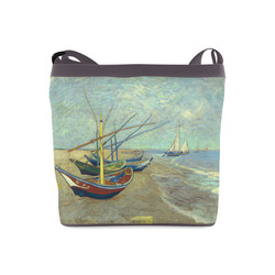 Vincent van Gogh Fishing Boats Beach Crossbody Bags (Model 1613)