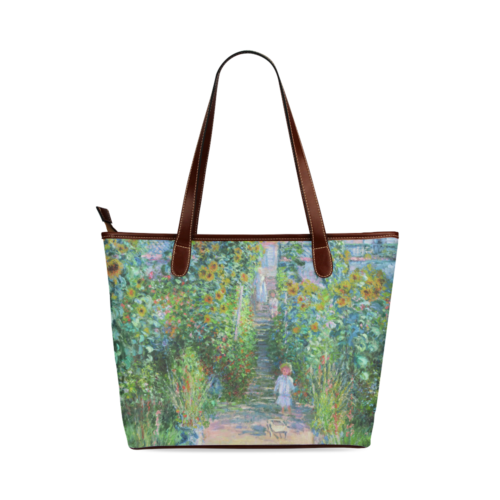 Claude Monet Artist's Garden at Vetheuil Shoulder Tote Bag (Model 1646)