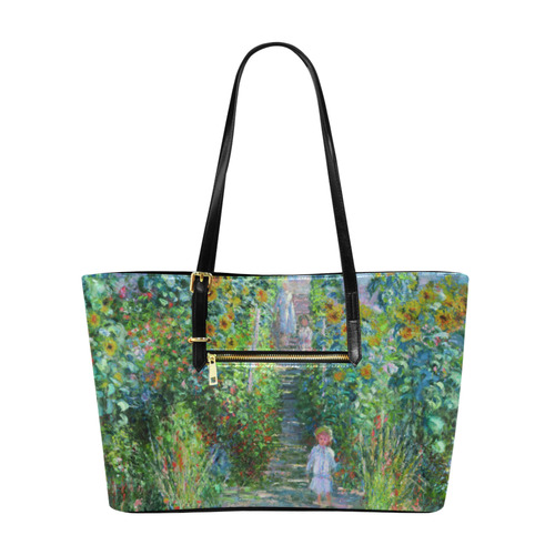 Claude Monet Artist's Garden at Vetheuil Euramerican Tote Bag/Large (Model 1656)