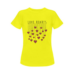 Words LOVE HEARTS Waving Garland Curtain Women's Classic T-Shirt (Model T17）