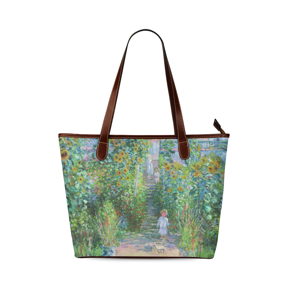 Claude Monet Artist's Garden at Vetheuil Shoulder Tote Bag (Model 1646)