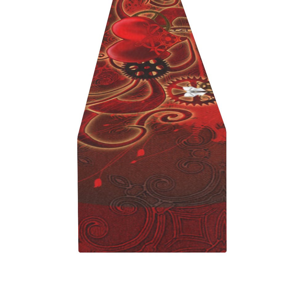 Wonderful steampunk design with heart Table Runner 14x72 inch