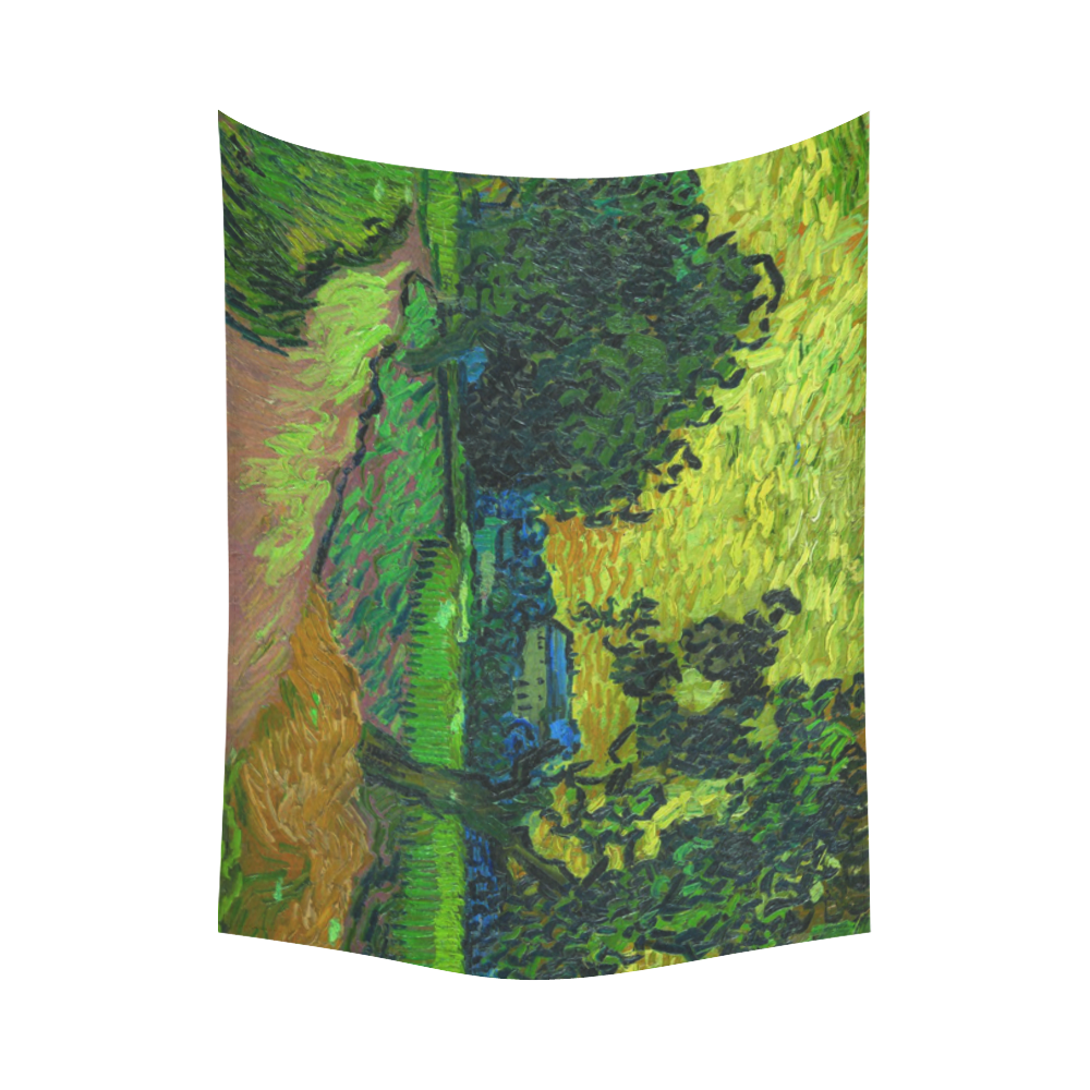 Vincent van Gogh Landscape at Twilight Cotton Linen Wall Tapestry 80"x 60"