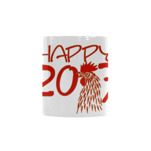 Happy 2017 Rooster Red Gold White Mug(11OZ)