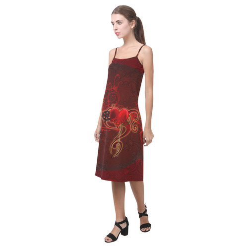 Wonderful steampunk design with heart Alcestis Slip Dress (Model D05)