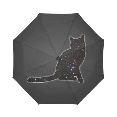 Black Space Cat Auto-Foldable Umbrella (Model U04)
