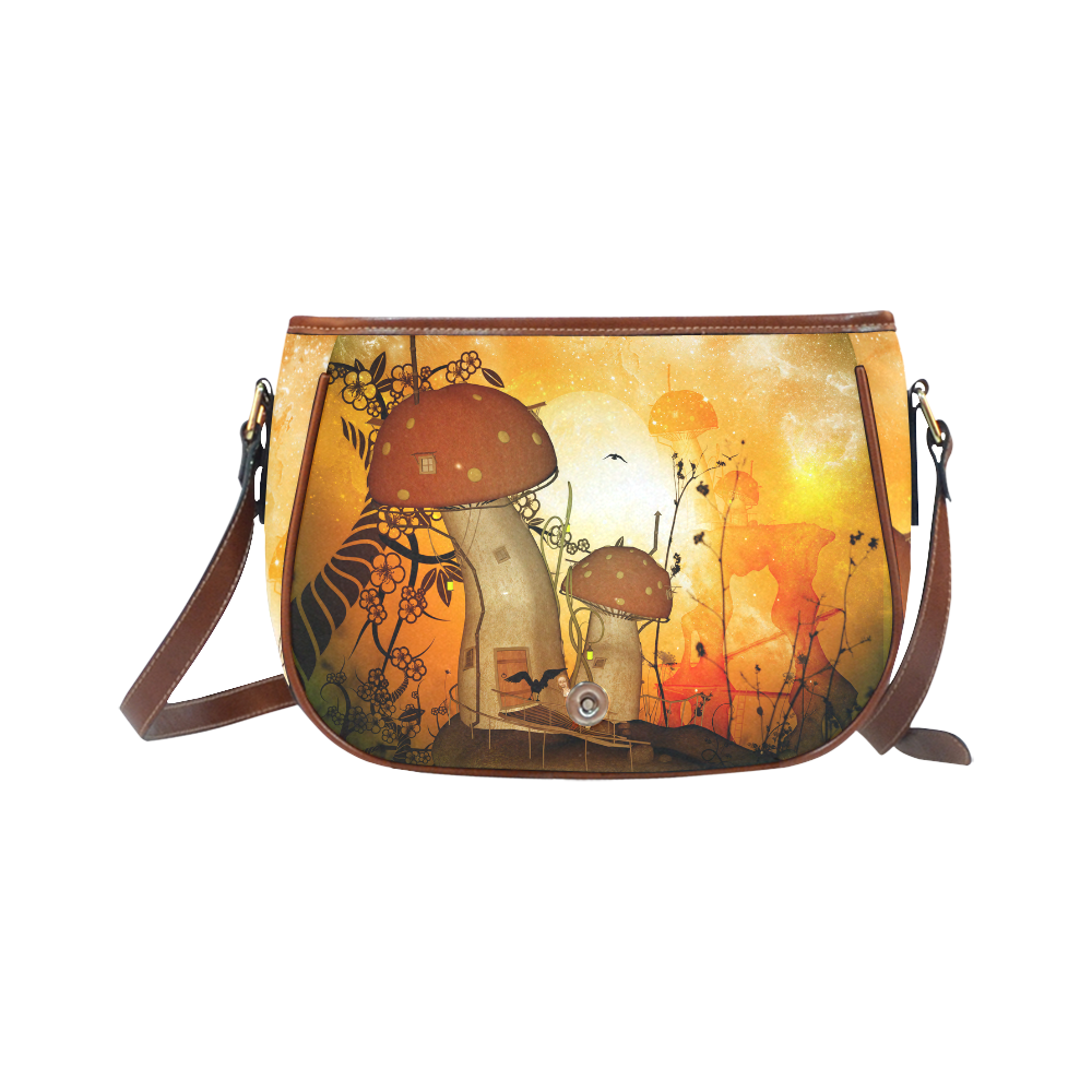 The mushroom house Saddle Bag/Small (Model 1649) Full Customization