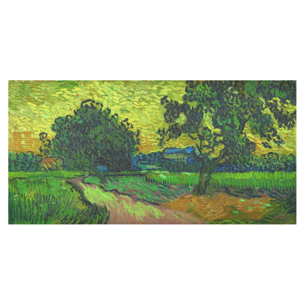 Vincent van Gogh Landscape at Twilight Cotton Linen Tablecloth 60"x120"