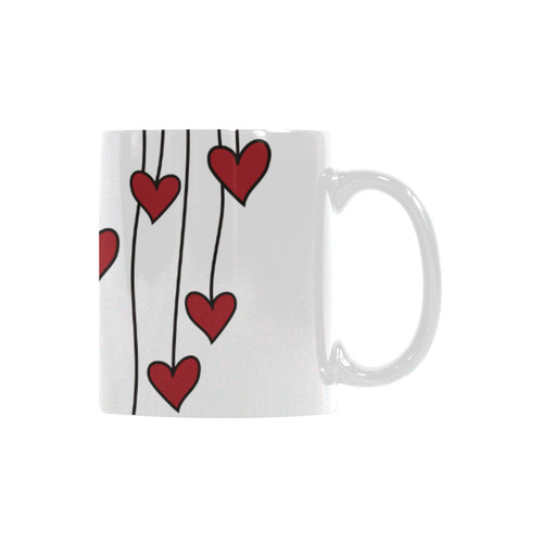 Waving Love Heart Garland Curtain White Mug(11OZ)