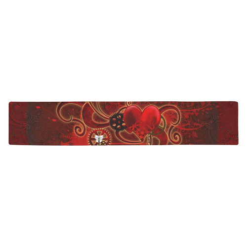 Wonderful steampunk design with heart Table Runner 14x72 inch