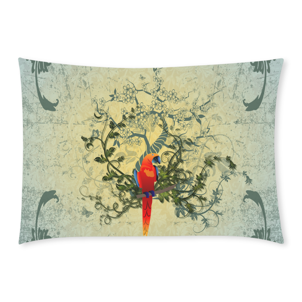 Cute parrot Custom Rectangle Pillow Case 20x30 (One Side)