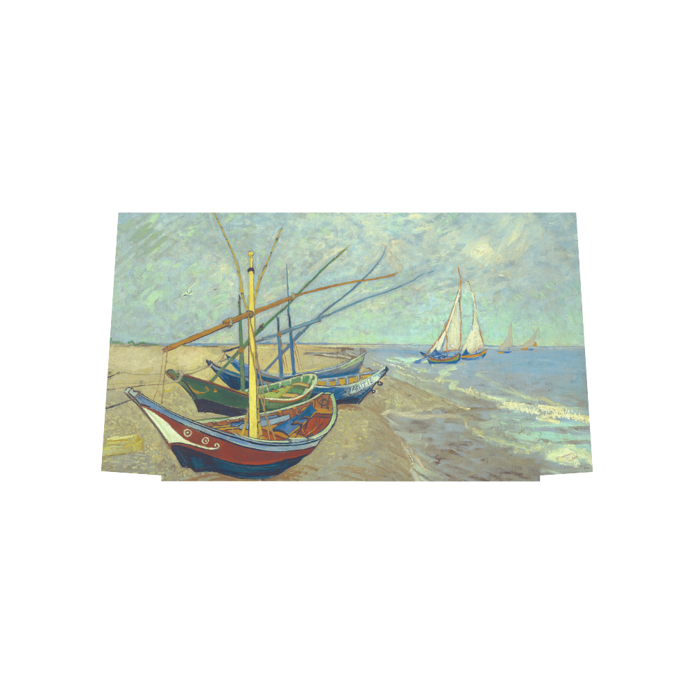 Vincent van Gogh Fishing Boats Beach Euramerican Tote Bag/Large (Model 1656)