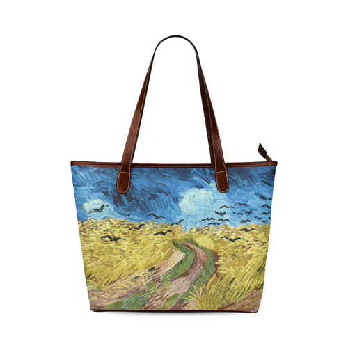 Vincent van Gogh Wheatfield with Crows Shoulder Tote Bag (Model 1646)