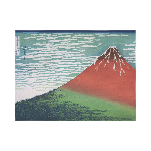 Hokusai Red Fuji Japanese Fine Art Cotton Linen Wall Tapestry 80"x 60"
