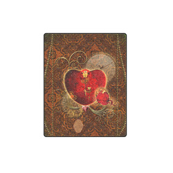 Steampunk, valentines heart with gears Blanket 40"x50"