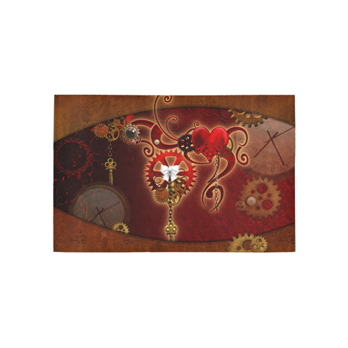 steampunk, hearts, clocks and gears Area Rug 5'x3'3''