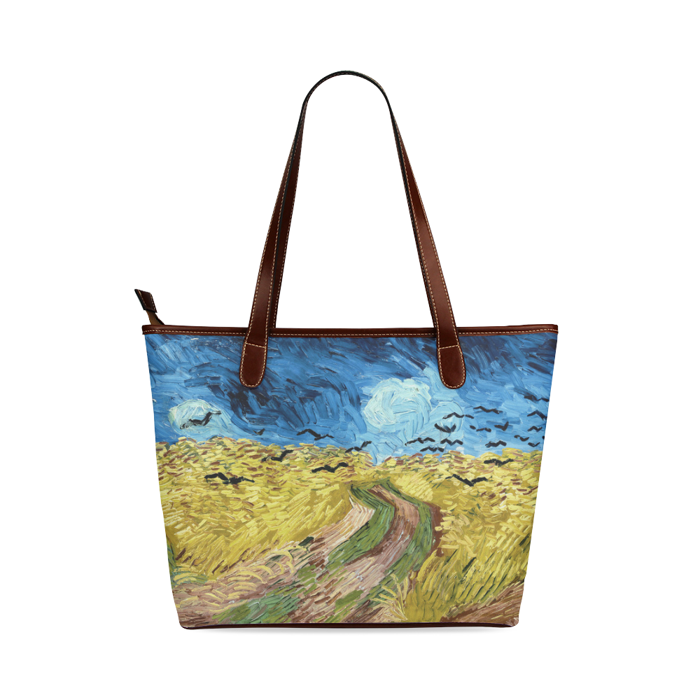 Vincent van Gogh Wheatfield with Crows Shoulder Tote Bag (Model 1646)